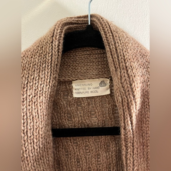 Amennuno Men's Cable Knit Cardigan 100% Wool - Picture 2 of 7